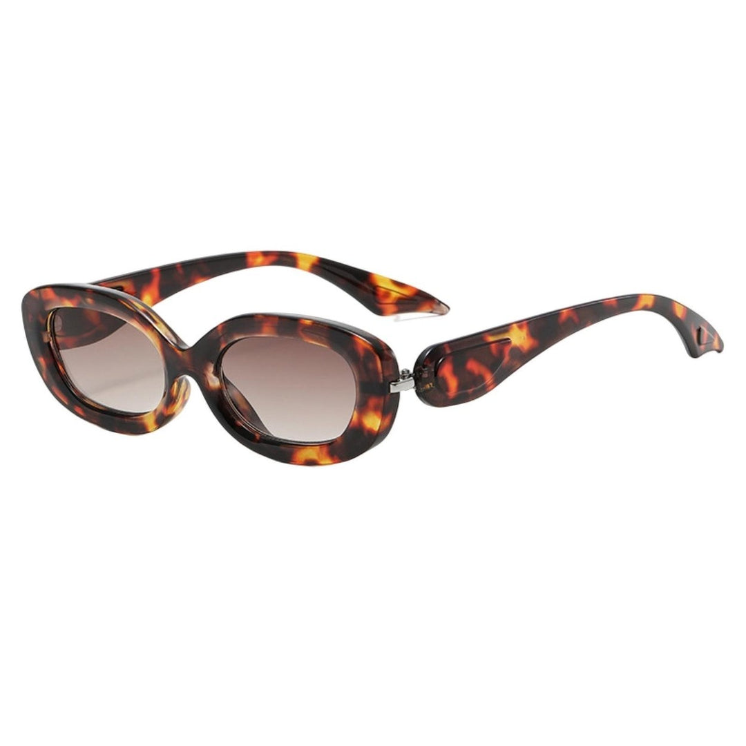 Lady Sunglasses Gradient Color Oval Frame Hip Hop Burden-Free Eye Protection Sunscreen Decorative Image 3