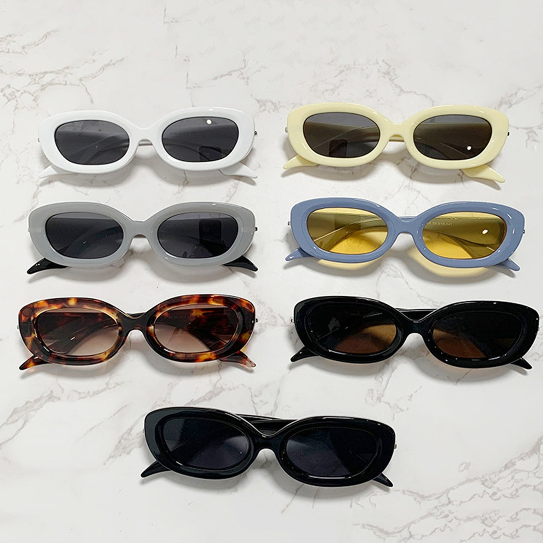 Lady Sunglasses Gradient Color Oval Frame Hip Hop Burden-Free Eye Protection Sunscreen Decorative Image 9