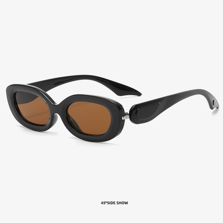 Lady Sunglasses Gradient Color Oval Frame Hip Hop Burden-Free Eye Protection Sunscreen Decorative Image 10