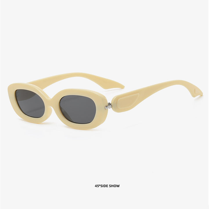Lady Sunglasses Gradient Color Oval Frame Hip Hop Burden-Free Eye Protection Sunscreen Decorative Image 11