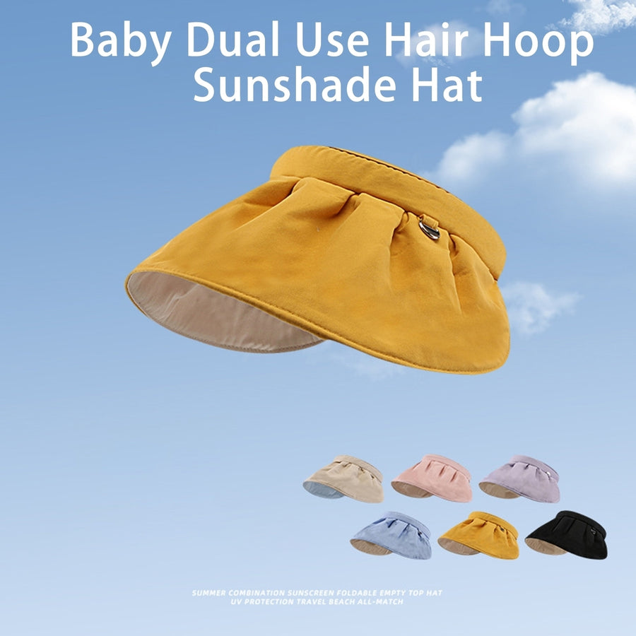 Wide Brim Empty Top Adjustable Sun Hat Baby Dual Use Hair Hoop Sunshade Hat Fashion Accessories Image 1