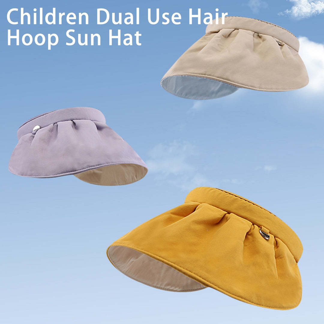 Wide Brim Empty Top Adjustable Sun Hat Baby Dual Use Hair Hoop Sunshade Hat Fashion Accessories Image 8