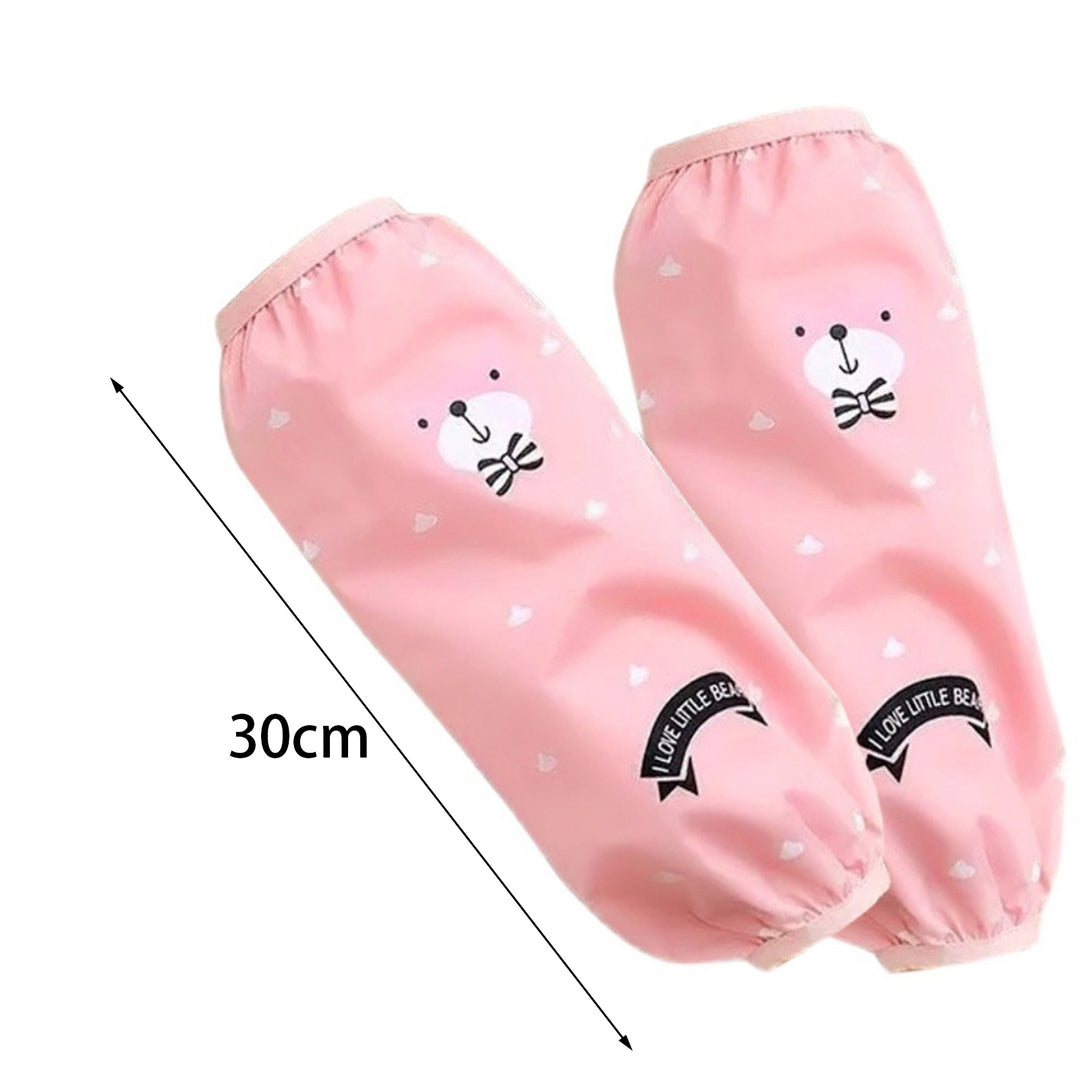 1 Pair Oilproof Anti Fouling Elastic Cuffs Kitchen Oversleeves Cartoon Cloud Bear Print Cleaning Oversleeves Household Image 10