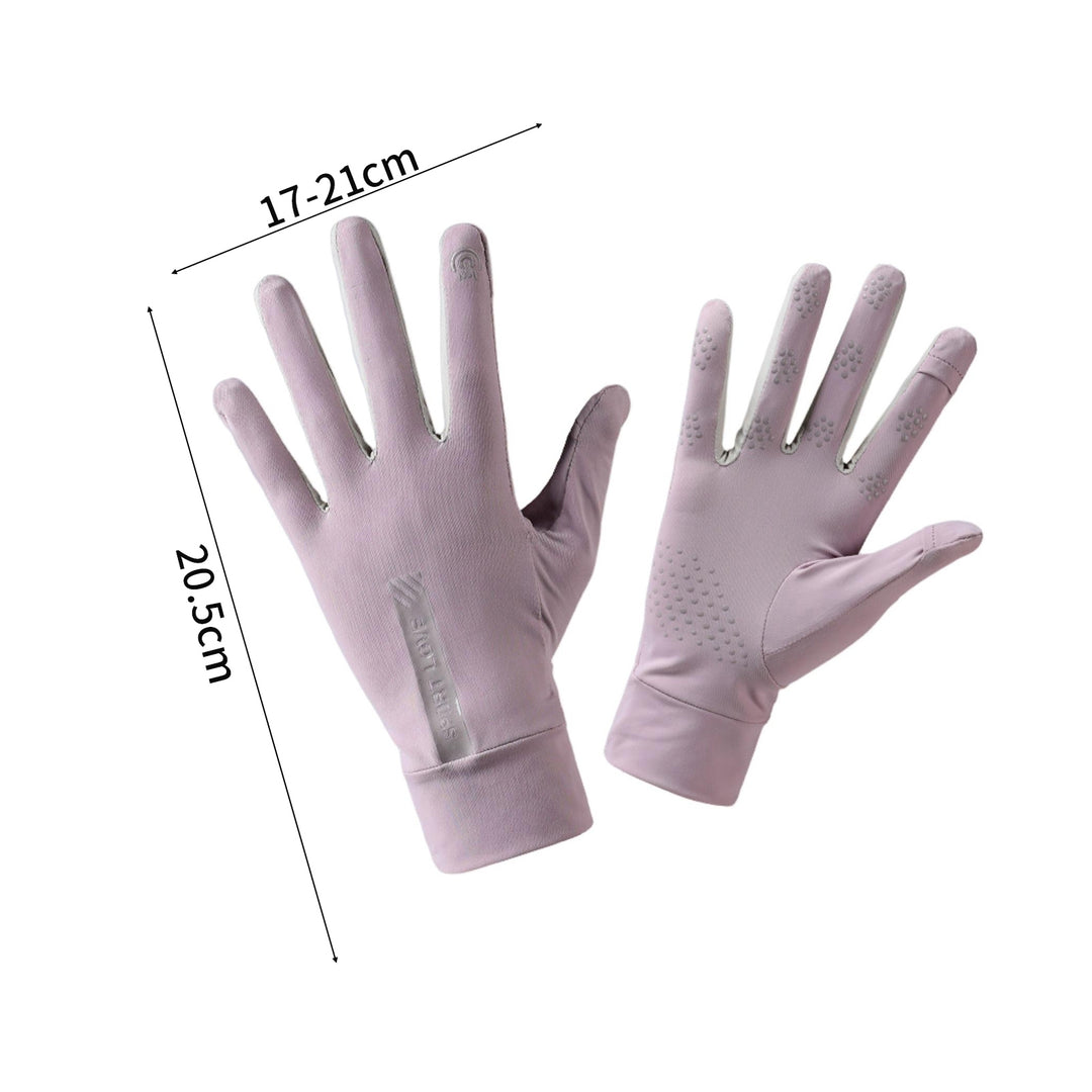 1 Pair Fingertip Opening Anti-slip Palm Letter Print Sunscreen Mittens Ladies Anti-UV Ice Silk Thin Gloves Cycling Image 11