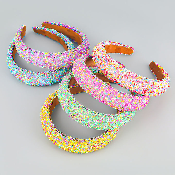 Korean Style Non-slip Elastic Hair Hoop Girls Colorful Beads Sponge Padded Hairband Hair Accessories Image 11