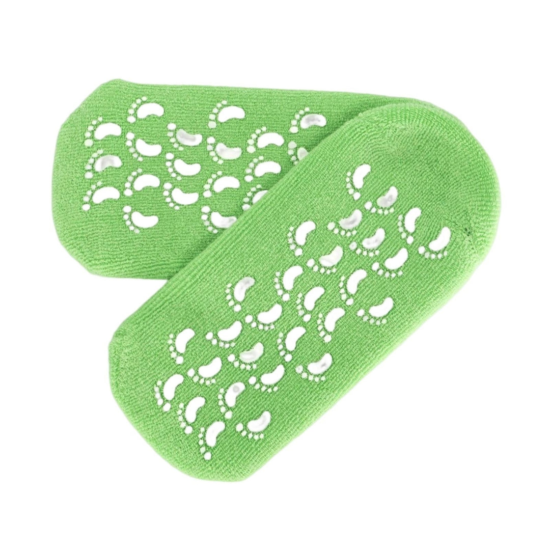 1 Pair Anti-slip Bottom Low-Tube High Elasticity Heel Gel Socks Exfoliator Essential Oils Heel Gel Socks Health Care Image 4