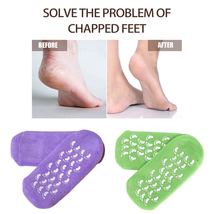 1 Pair Anti-slip Bottom Low-Tube High Elasticity Heel Gel Socks Exfoliator Essential Oils Heel Gel Socks Health Care Image 10