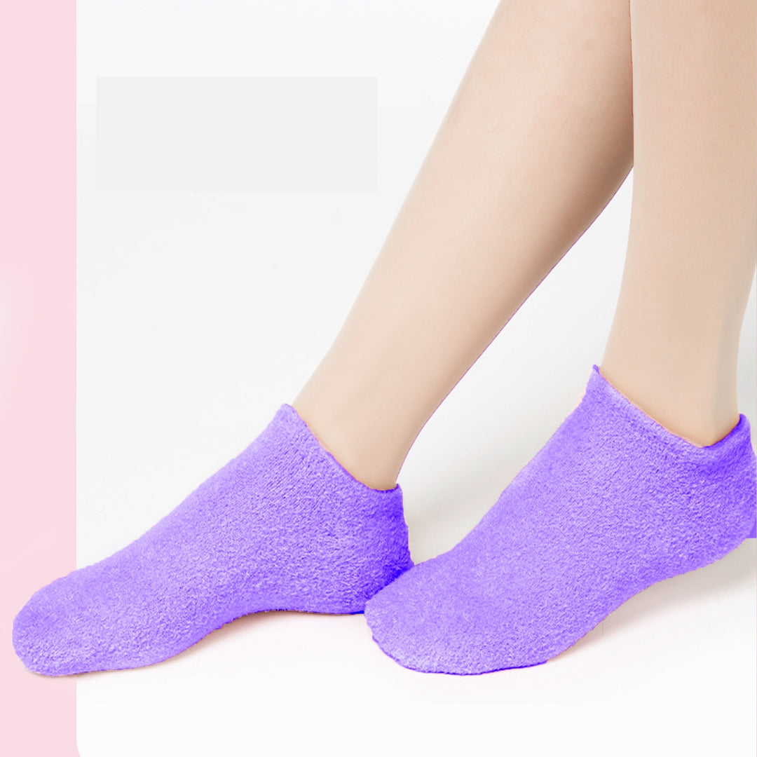 1 Pair Anti-slip Bottom Low-Tube High Elasticity Heel Gel Socks Exfoliator Essential Oils Heel Gel Socks Health Care Image 11