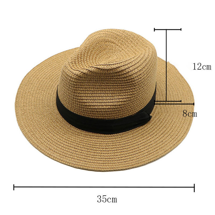 Women Men Straw Hat Contrast Color Wide Brim Unisex Round Foldable Anti-UV Soft Camping Gardening Lady Summer Hat Image 10