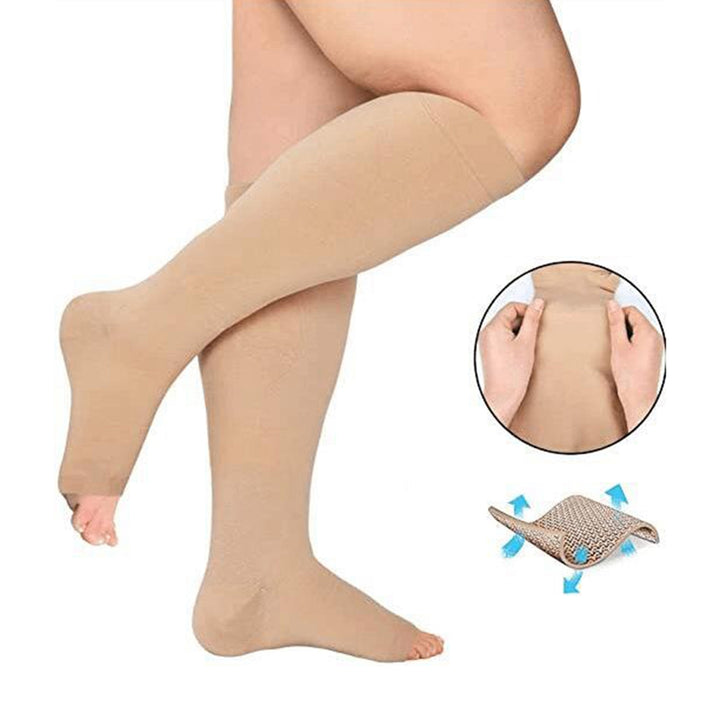1 Pair Vein Compression Socks Unisex Promote Blood-circulating Varicosity Compression Soft Vein Compression Stockings Image 6