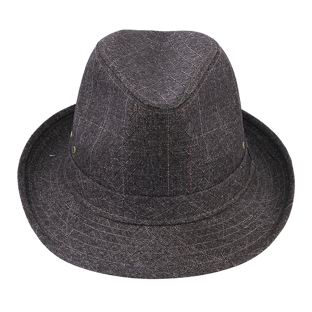 Hemming Wide Brim Breathable Holes Folding Jazz Hat Mid-aged Men Outdoor Sun Hat Fashion Accessories Image 2