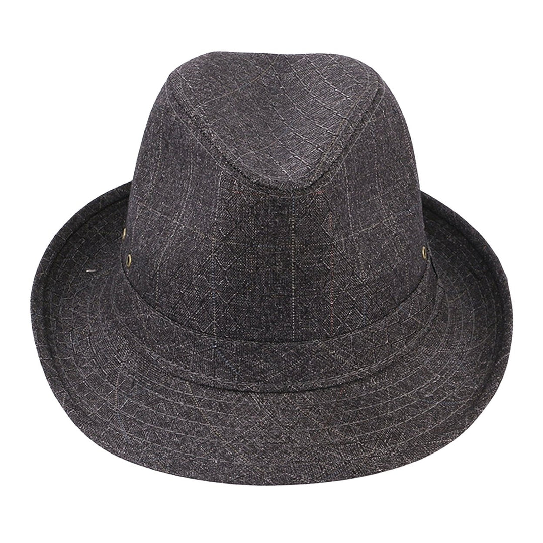 Hemming Wide Brim Breathable Holes Folding Jazz Hat Mid-aged Men Outdoor Sun Hat Fashion Accessories Image 1