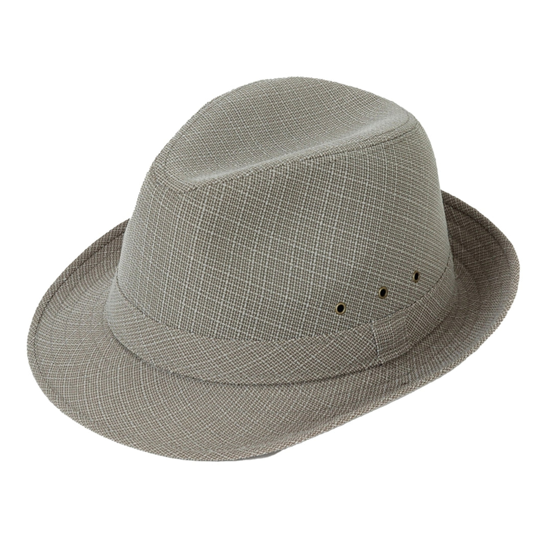 Hemming Wide Brim Breathable Holes Folding Jazz Hat Mid-aged Men Outdoor Sun Hat Fashion Accessories Image 4