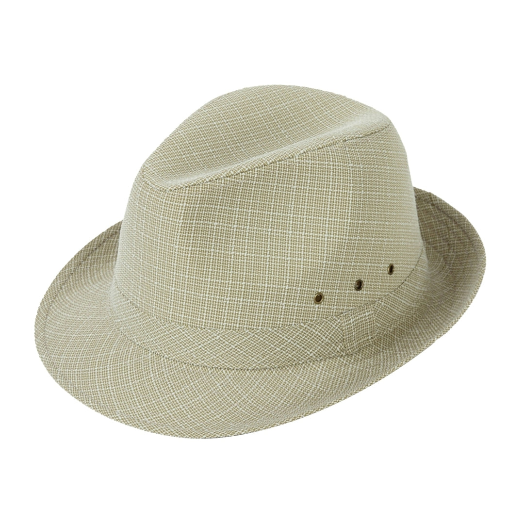 Hemming Wide Brim Breathable Holes Folding Jazz Hat Mid-aged Men Outdoor Sun Hat Fashion Accessories Image 6