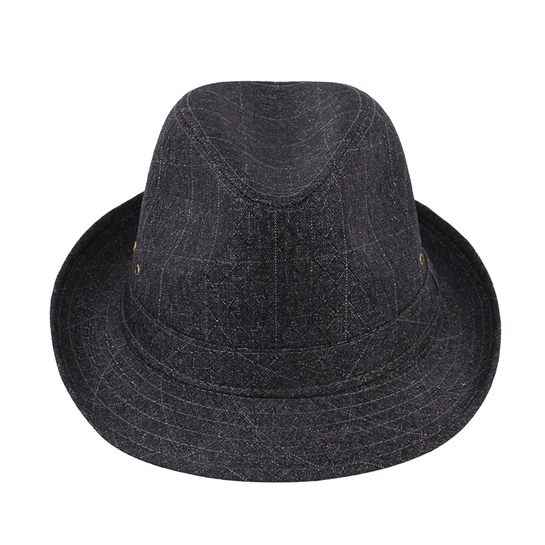 Hemming Wide Brim Breathable Holes Folding Jazz Hat Mid-aged Men Outdoor Sun Hat Fashion Accessories Image 1