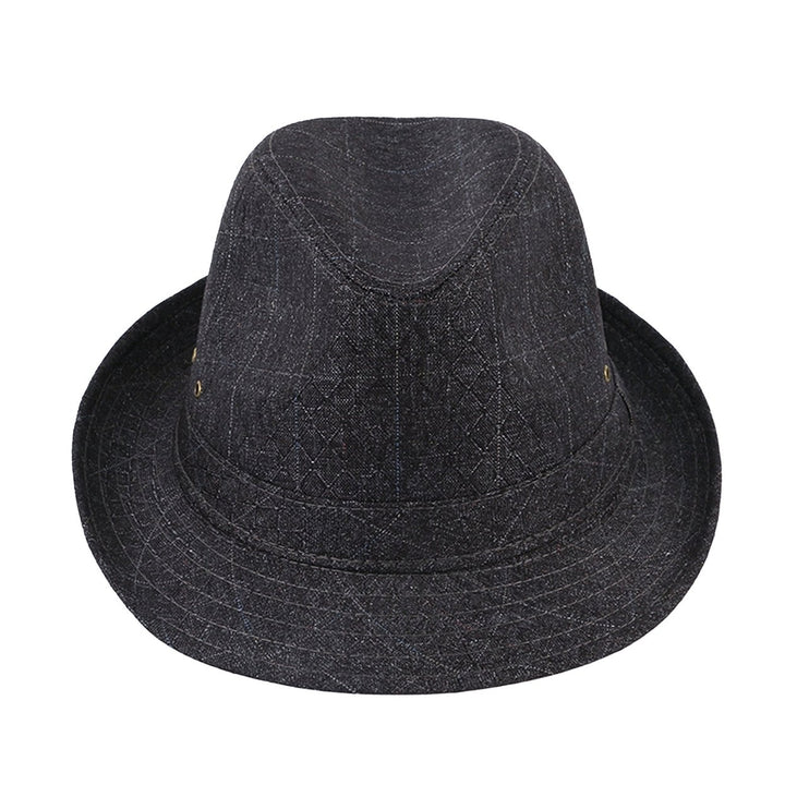 Hemming Wide Brim Breathable Holes Folding Jazz Hat Mid-aged Men Outdoor Sun Hat Fashion Accessories Image 1