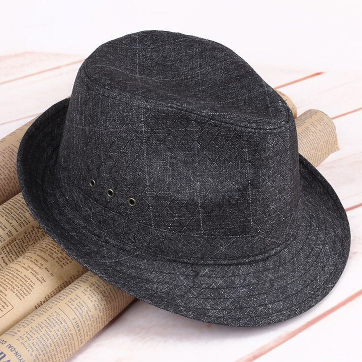 Hemming Wide Brim Breathable Holes Folding Jazz Hat Mid-aged Men Outdoor Sun Hat Fashion Accessories Image 10