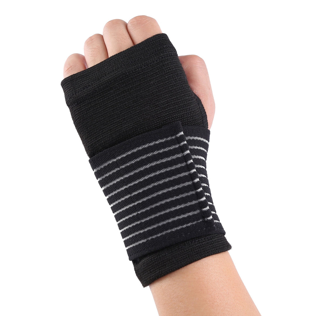 1 Pair Thumbhole Design Hook Loop Fasteners Thickened Compression Sports Wristband Carpal Protector Hand Brace Sport Image 11