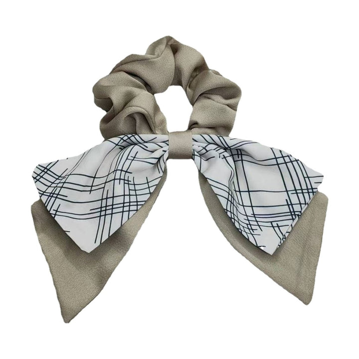 Korean Style Smooth Satin Hair Rope Plaid Print Bow Ribbon Hair Tie Hair Accessories Image 1