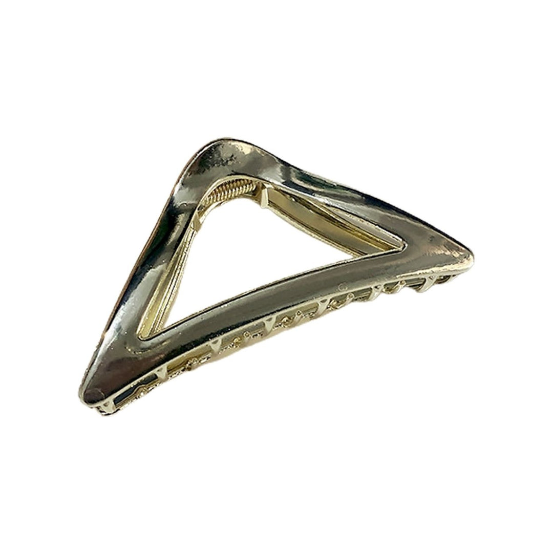 Solid Color Crossing Teeth Spring Design Hair Claw Triangle Shape Metal Hair Clip Hair Accessories Image 4