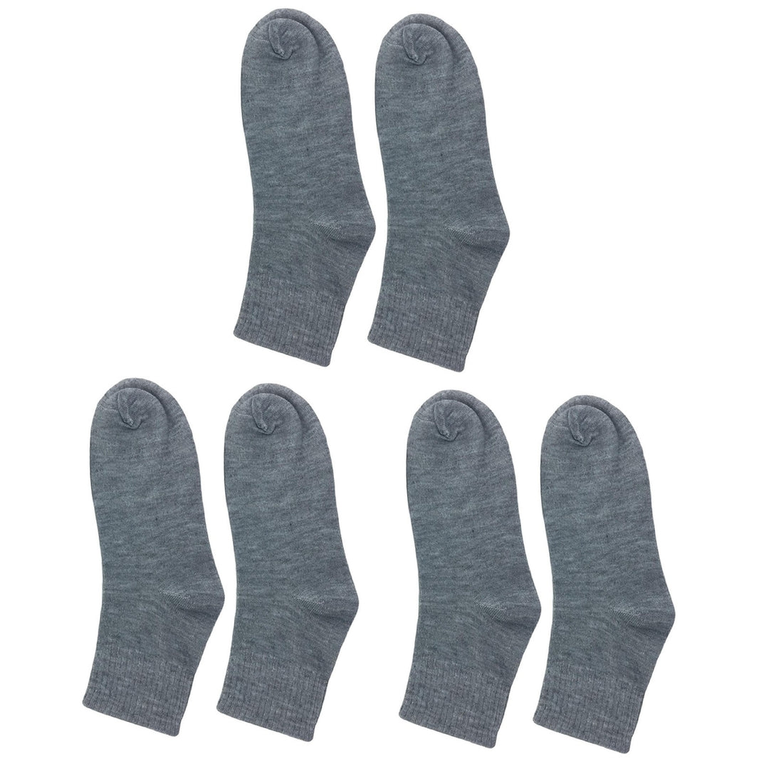 3 Pairs Cotton Socks Breathable Solid Color Super Soft Sweat-absorbent Non-Fading Protective Washable Men Cozy Mid-Tube Image 4