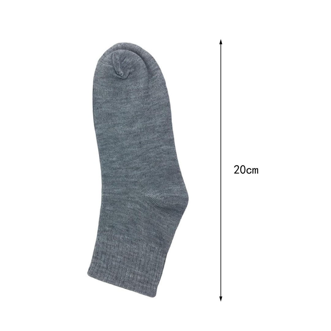 3 Pairs Cotton Socks Breathable Solid Color Super Soft Sweat-absorbent Non-Fading Protective Washable Men Cozy Mid-Tube Image 8