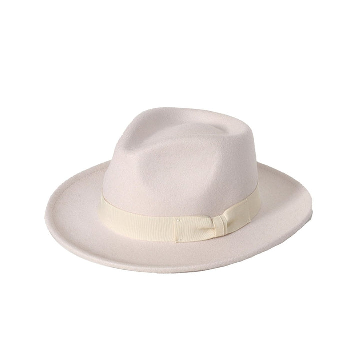 Felt Hat Sun Protection Windproof Non-fading Anti-shrink Comfortable Wear Breathable Bow Decoration Dome Hat Fashion Image 4