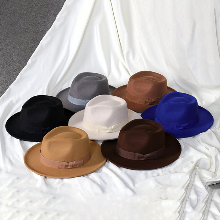 Felt Hat Sun Protection Windproof Non-fading Anti-shrink Comfortable Wear Breathable Bow Decoration Dome Hat Fashion Image 10