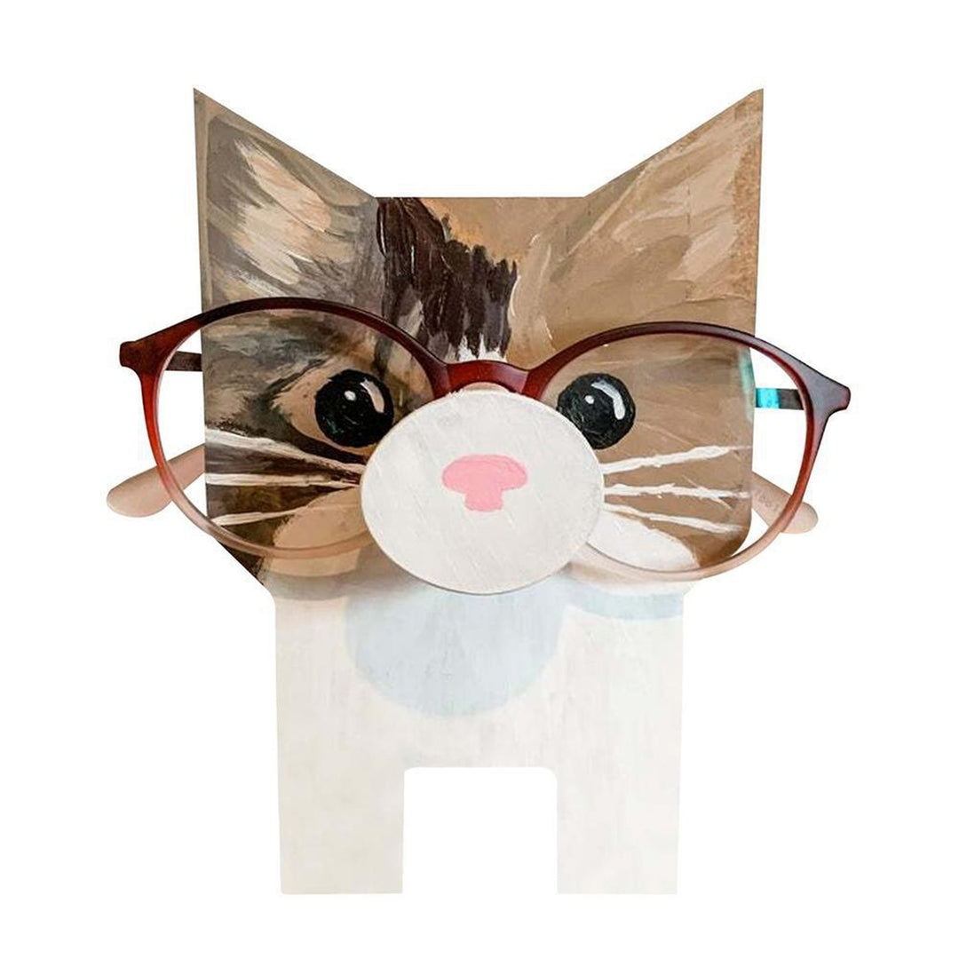 Glasses Holder Animal Shape Wooden Ornament Cute Pet Dog Cat Fox Sunglasses Eyeglass Display Rack Home Use Image 3