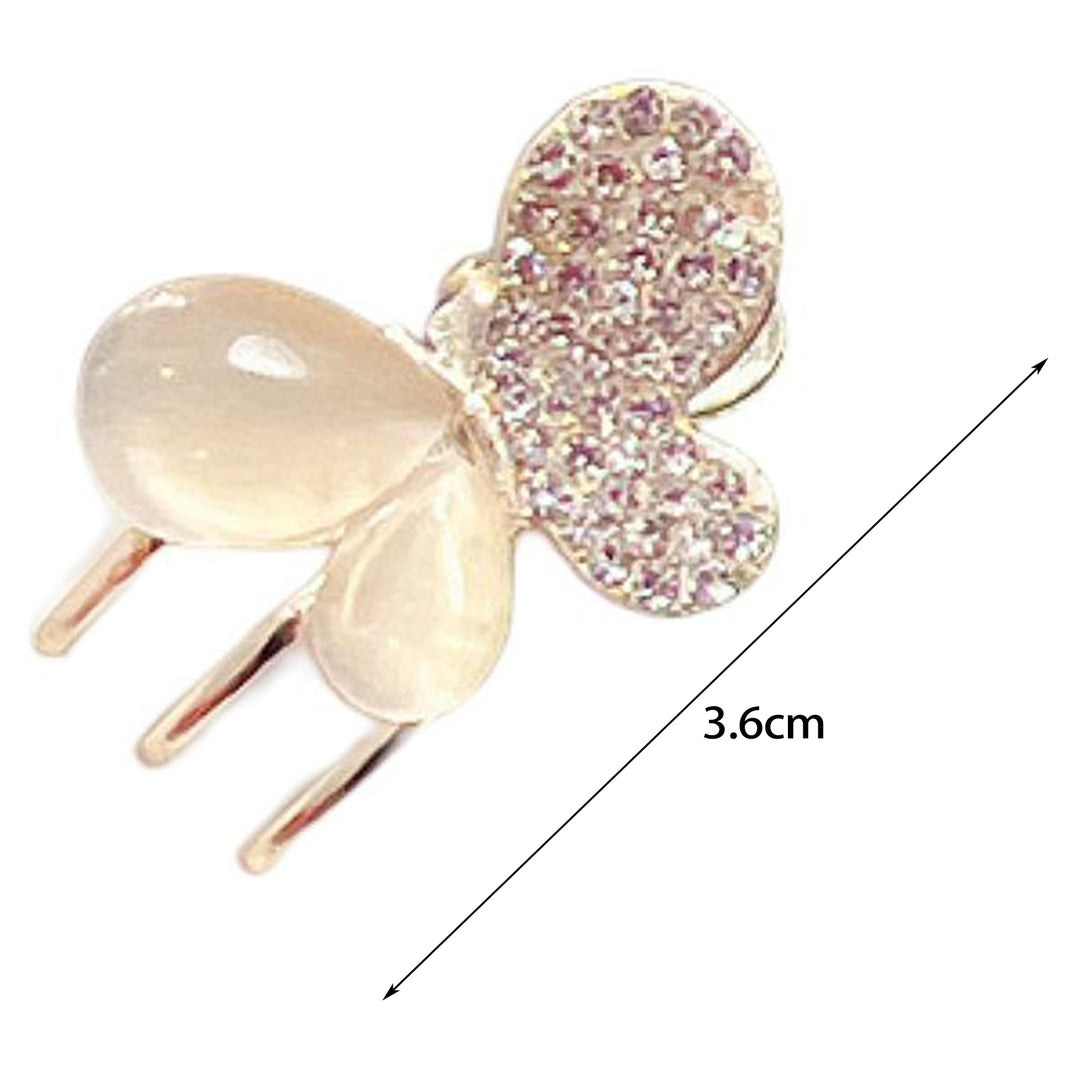 Women Hair Clip Elegant Faux Opal Rhinestone Butterflies Flower Mini Hairstyle Decoration Non-slip Ladies Bang Side Hair Image 9