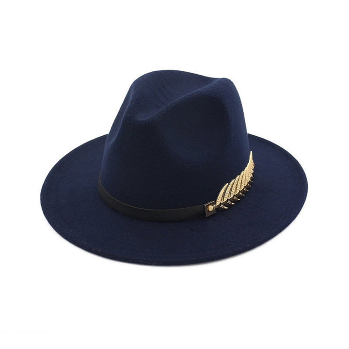 Jazz Hat Unisex Comfortable Breathable Big Brim Leaf Belt Decor Decorative Gentlemen British Style Royal Derby Hat Image 7