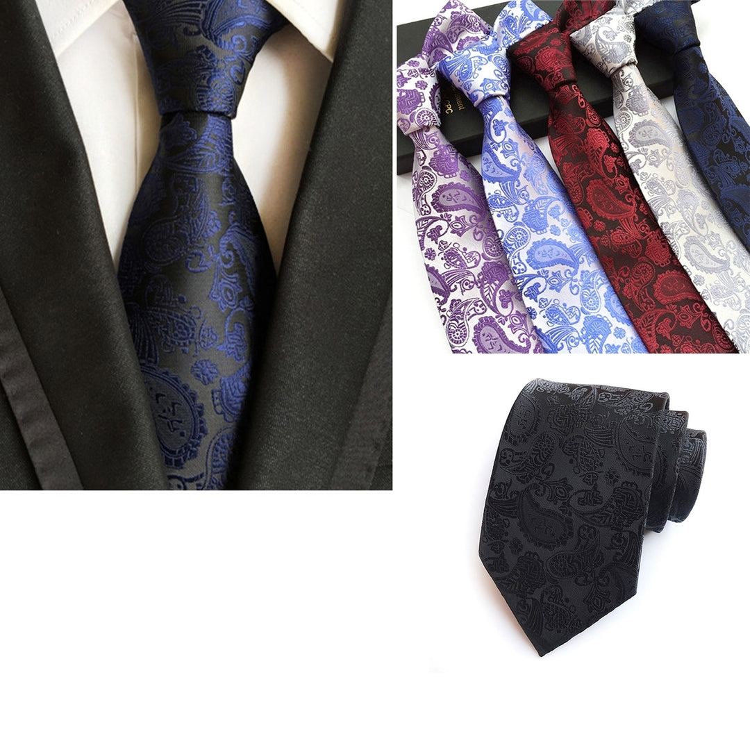 Adjustable Embroidery Long Suit Tie Retro Cashew Nut Print Men Tie Blazer Accessories Image 1