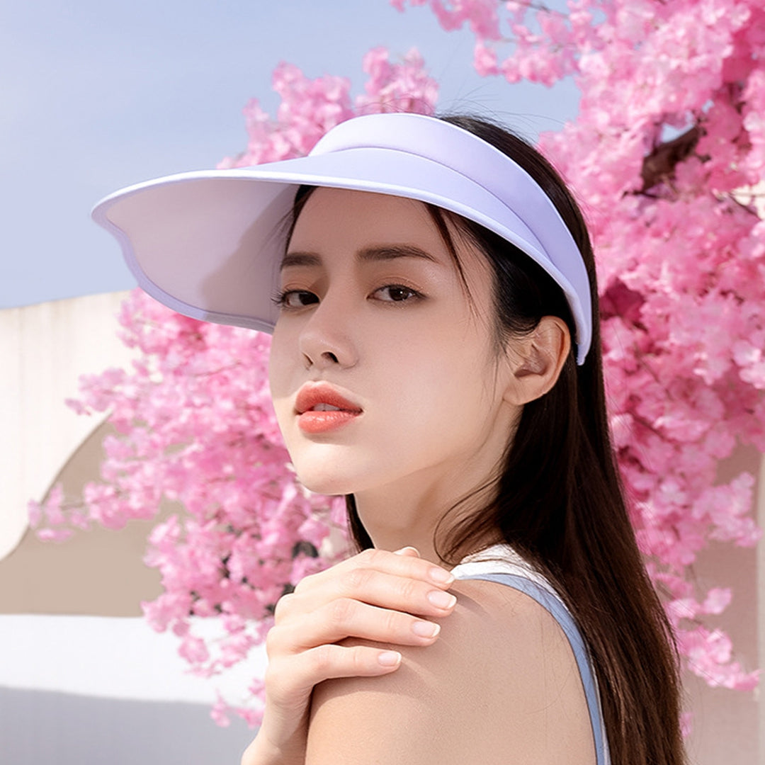 Women Sunhat Sunshade Extended Brim Empty Top Contrast Color Sun Protection Anti-deformed Outdoor Travel Women Summer Image 8