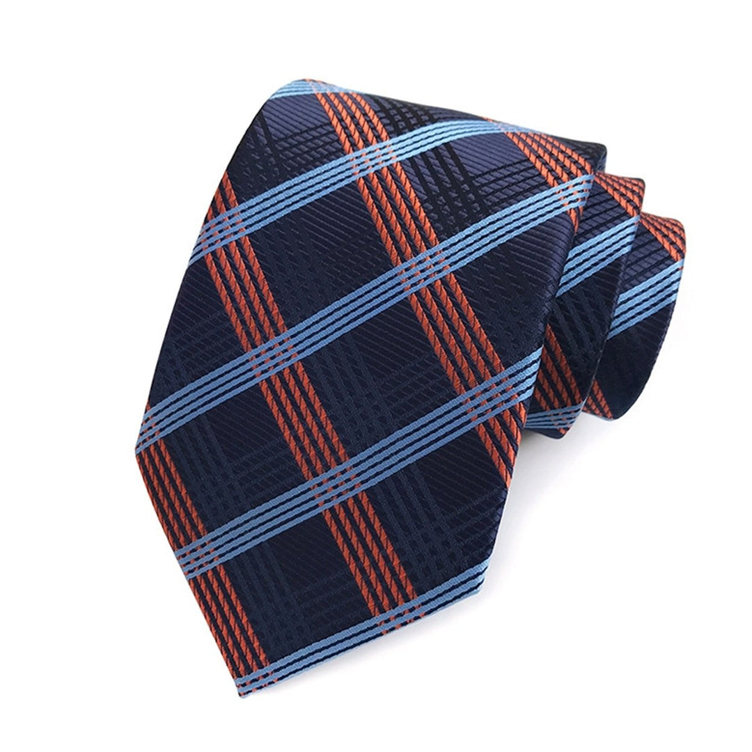 Men Business Tie Lightweight Multipurpose Adjustable Different Patterns Plaid Print Decorative Gentleman Wedding Daily Image 2