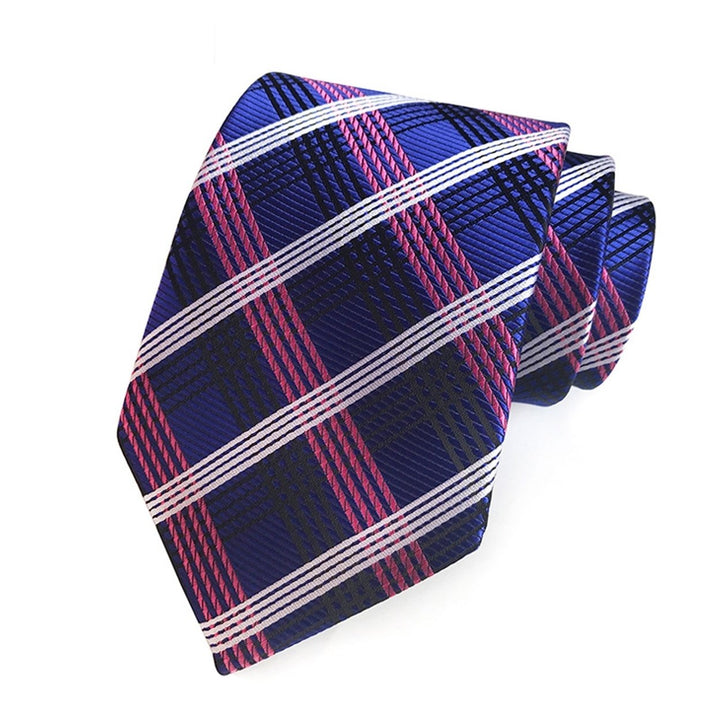 Men Business Tie Lightweight Multipurpose Adjustable Different Patterns Plaid Print Decorative Gentleman Wedding Daily Image 3