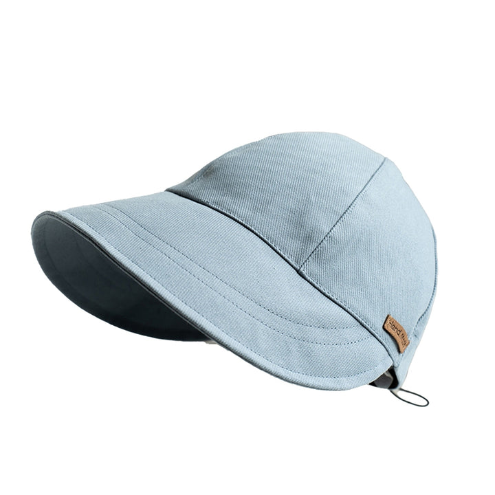 Sun Hat Foldable Anti-UV Drawstring Adjustable Soft Daily Wear Cotton Blend Big Brim Sunscreen Hat Outdoor Supply Image 4