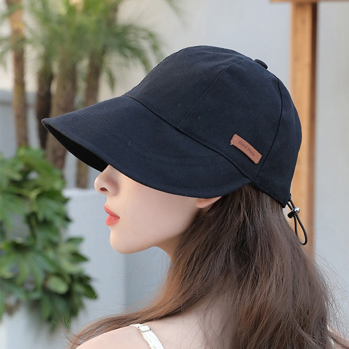 Sun Hat Foldable Anti-UV Drawstring Adjustable Soft Daily Wear Cotton Blend Big Brim Sunscreen Hat Outdoor Supply Image 11