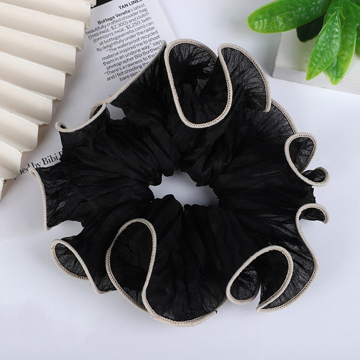 Elastic Exaggerated Contrast Color Hair Tie Women Girls Sweet Pleated Hair Rope Hair Accessories Image 10