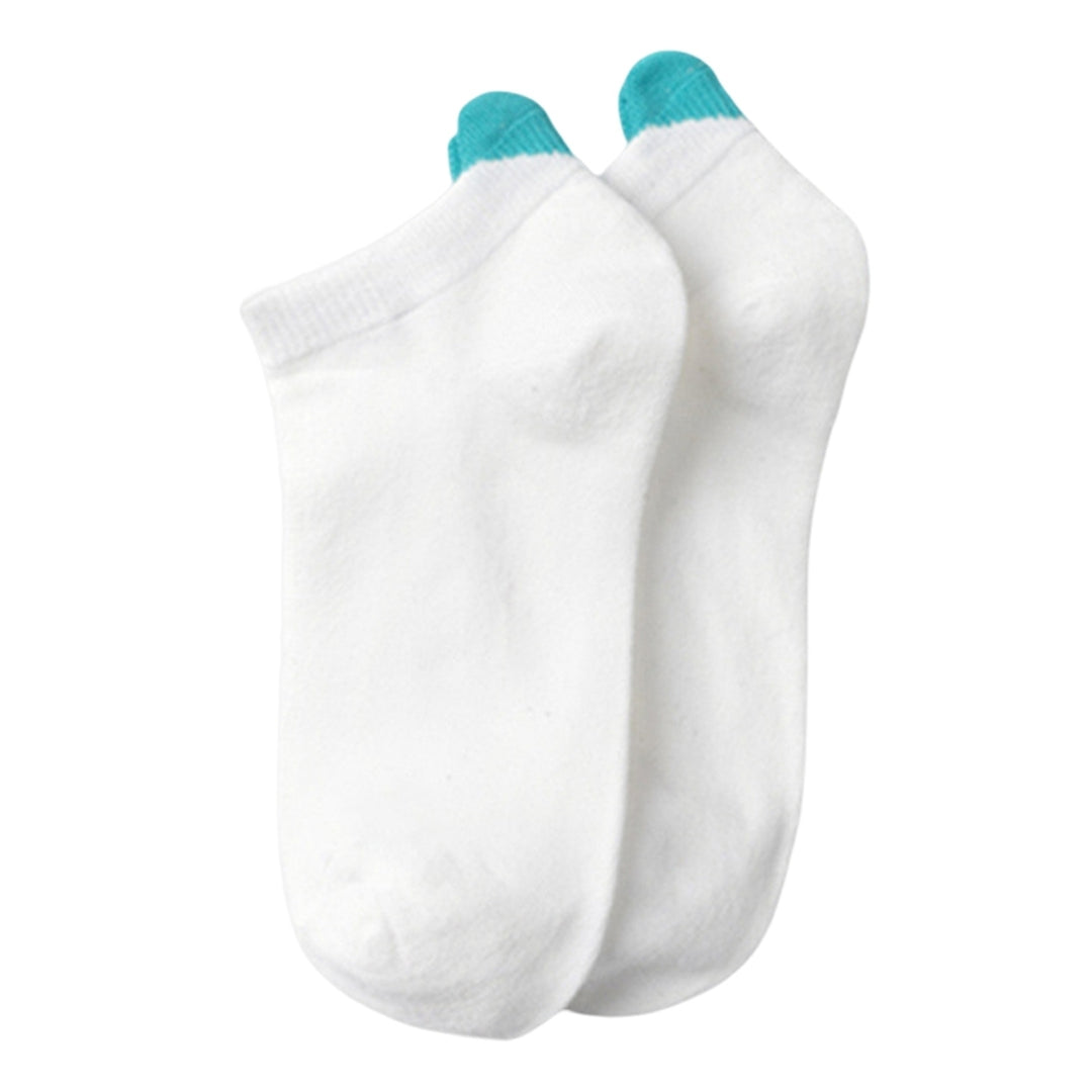 1 Pair Non-slip Elastic Low-tube Ankle Socks Cute Heart Stitching Girl Short Socks Image 6