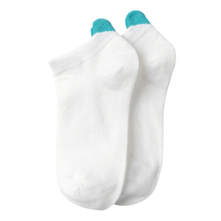 1 Pair Non-slip Elastic Low-tube Ankle Socks Cute Heart Stitching Girl Short Socks Image 1