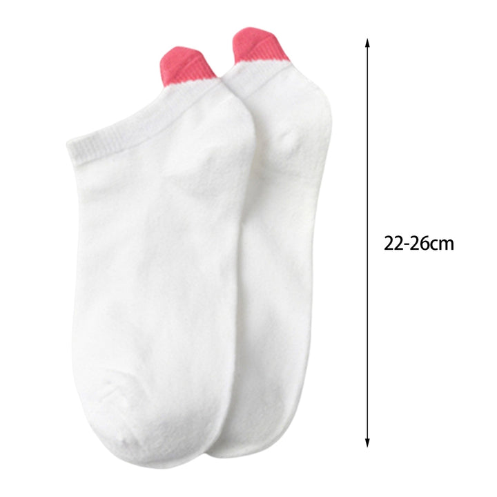 1 Pair Non-slip Elastic Low-tube Ankle Socks Cute Heart Stitching Girl Short Socks Image 11