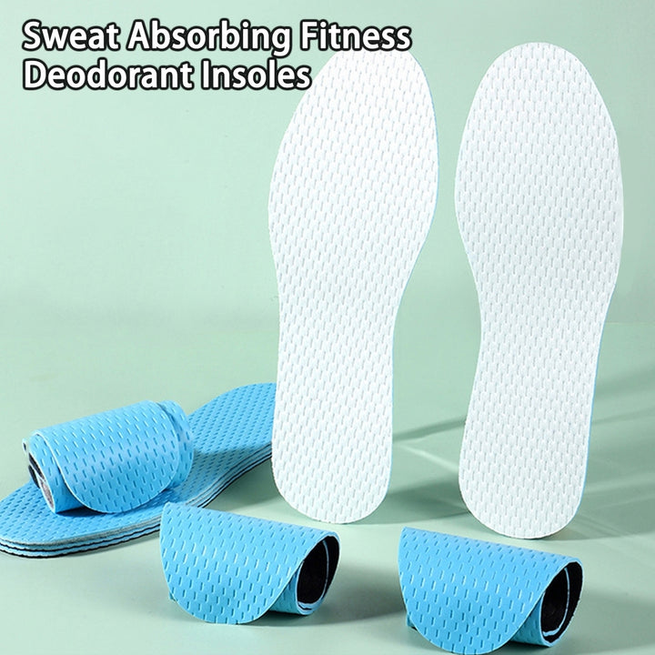 1 Pair Sports Insole Shock-absorption Soft Texture Emulsion Sweat Absorbing Fitness Deodorant Insoles Daily Use Image 1