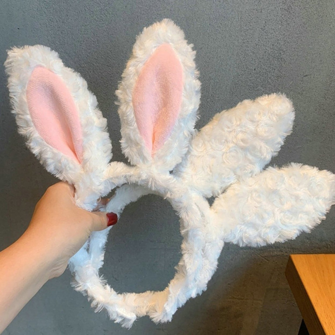 Women Headband Bunny Ear Design Non-slip Lovely Cartoon Headpiece Rabbit Ears Headband Hair Accessories Image 4