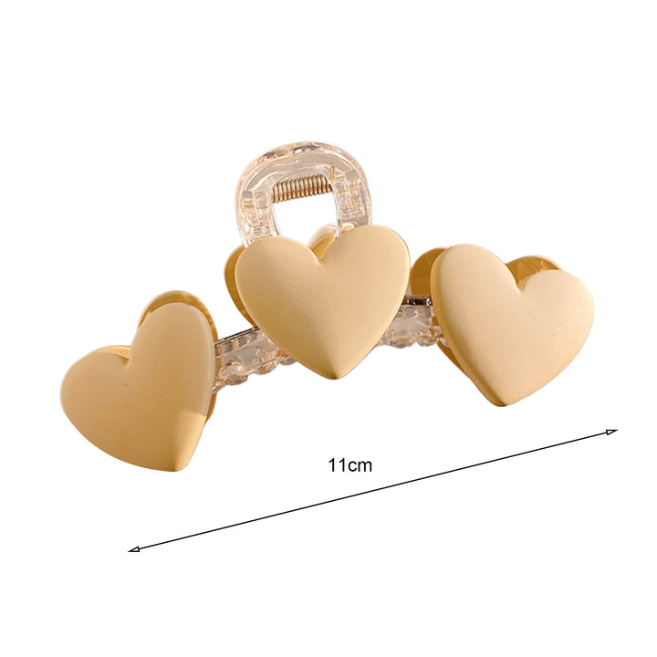 Women Hair Claw Heart Decor Transparent Teeth Design Hollow Out Elastic Spring Hair Decoration Image 9