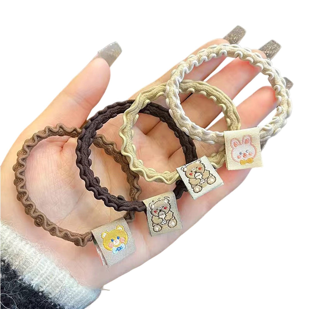 4/5Pcs Hair Ring Stretchy High Elasticity Contrast Color Braided Design Cartoon Women Girls Teens Image 3