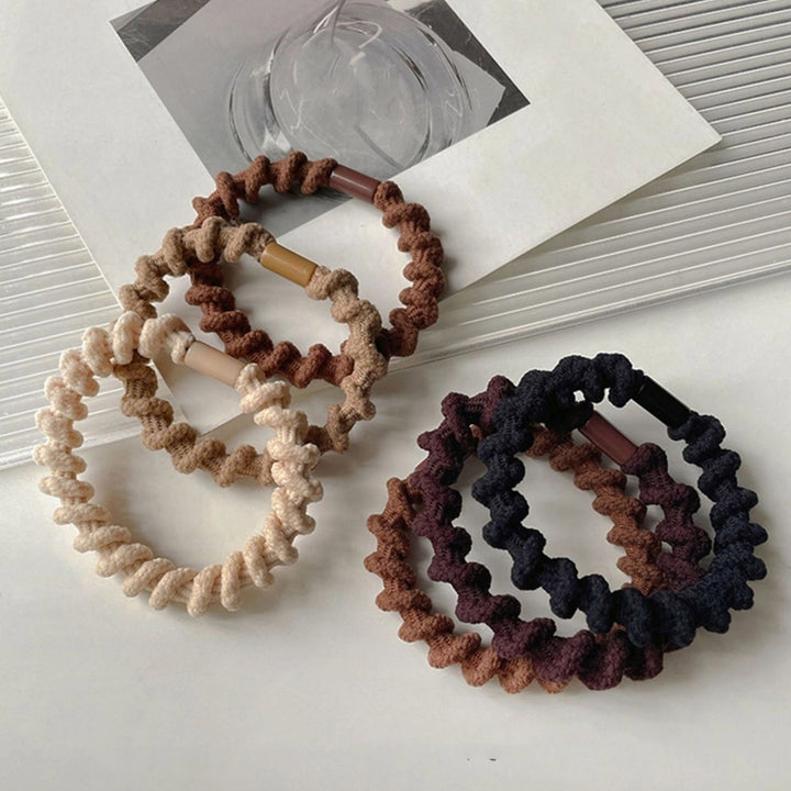 4/5Pcs Hair Ring Stretchy High Elasticity Contrast Color Braided Design Cartoon Women Girls Teens Image 12