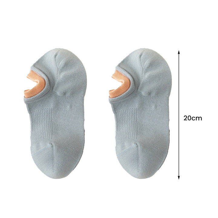 1 Pair Non-slip Elastic Low-tube Ribbed Trim Ankle Socks Patchwork Color Girl Short Socks Shoes Accessories Image 11
