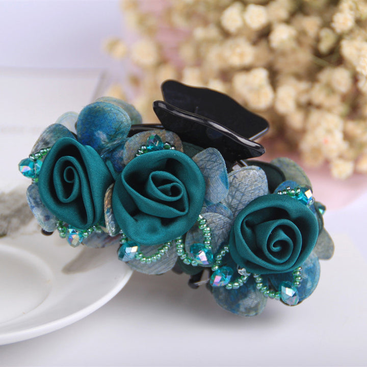 Hair Claw Grace Non-slip Handmade Exquisite Elastic Spring Strong Hold Hair Styling Flower Plastic Hair Clip Hair Image 8