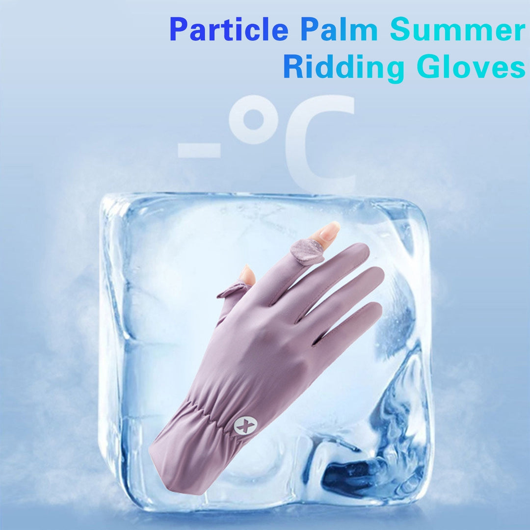 1 Pair Outdoor Sunscreen Gloves Flip Fingers Ice Silk Breathable Touch Screen Sun Protection Summer Ridding Gloves Image 7