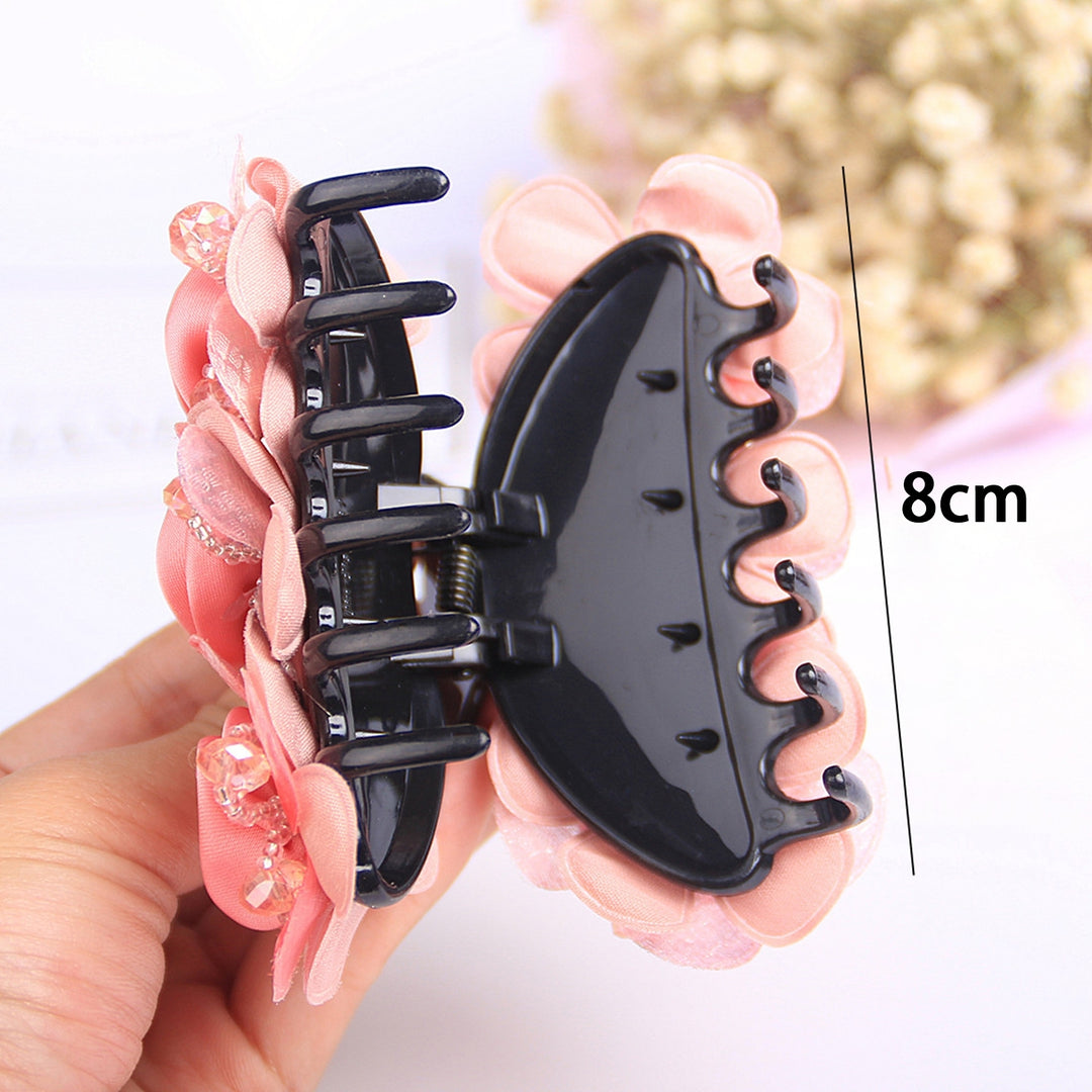 Hair Claw Grace Non-slip Handmade Exquisite Elastic Spring Strong Hold Hair Styling Flower Plastic Hair Clip Hair Image 10